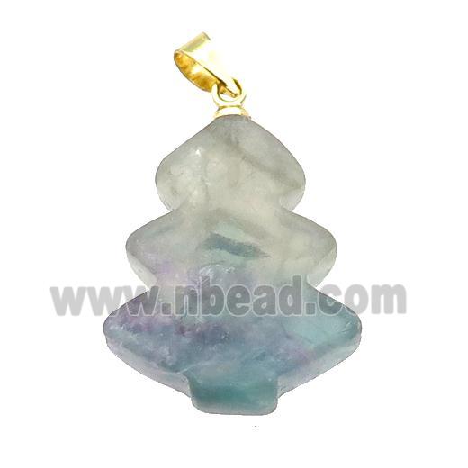 Multicolor Fluorite Christmas Tree Pendant
