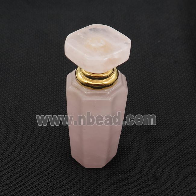 Pink Rose Quartz Perfume Bottle Pendant