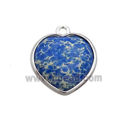 Blue Imperial Jasper Heart Pendant