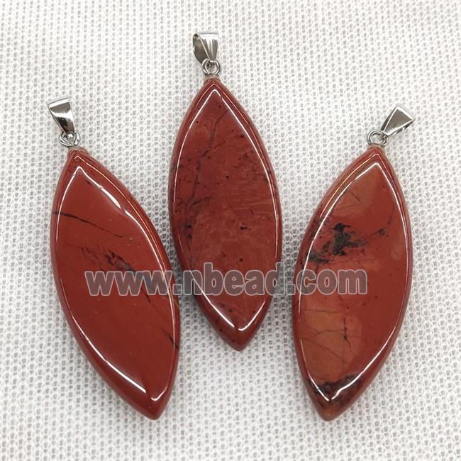 Natural Red Jasper Leaf Pendant