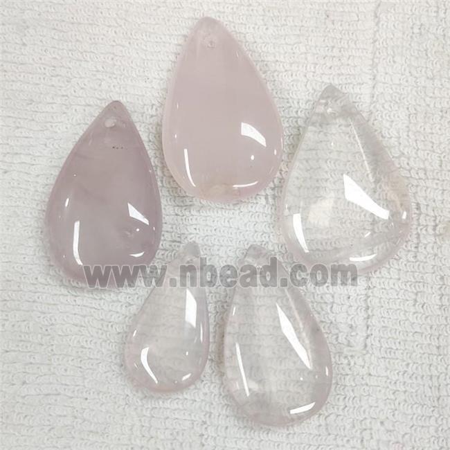 Natural Rose Quartz Pendant Teardrop
