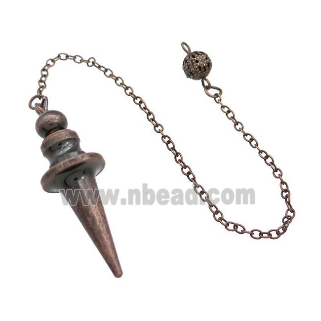 Alloy Pendulum Pendant With Chain Antique Red