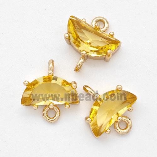 Gold Crystal Glass Moon Connector