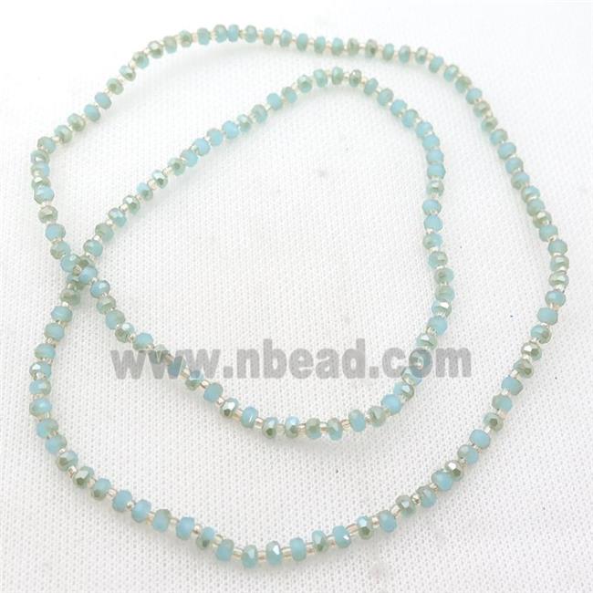 blue Jadeite Glass Beads, faceted rondelle