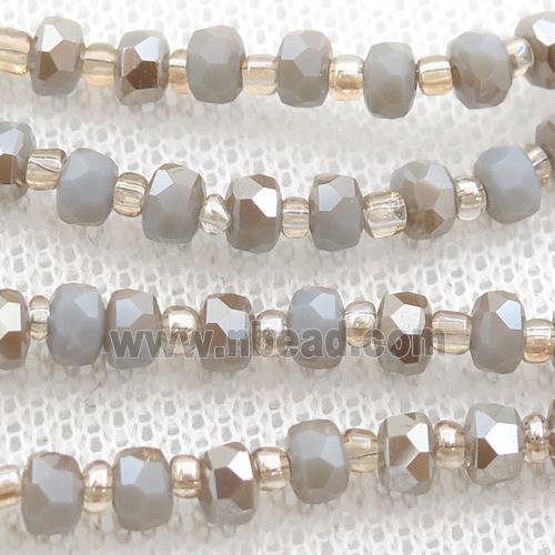 Jadeite Glass Beads, faceted rondelle