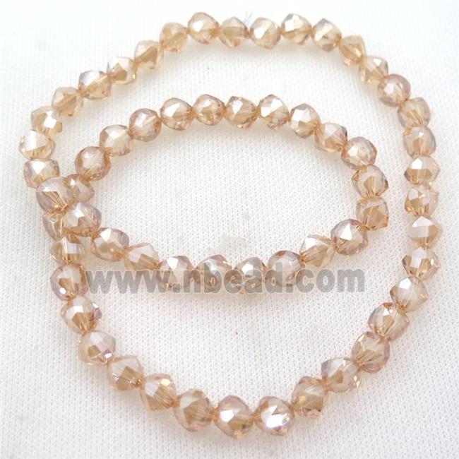 gold champagne Crystal Glass Beads, freeform