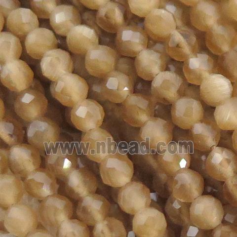 Cat eye stone Beads, faceted round