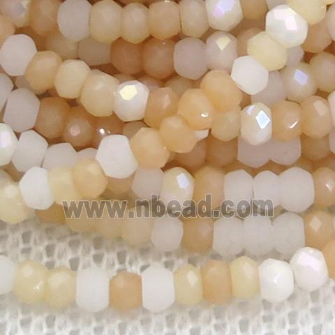 mix Jadeite Glass beads, faceted rondelle