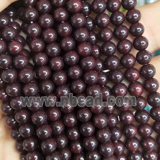 redCoffee fire Lacquered Glass Beads, round