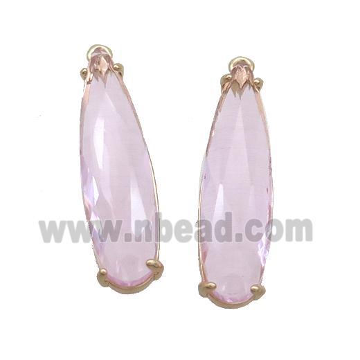 Pink Crystal Glass Teardrop Pendant