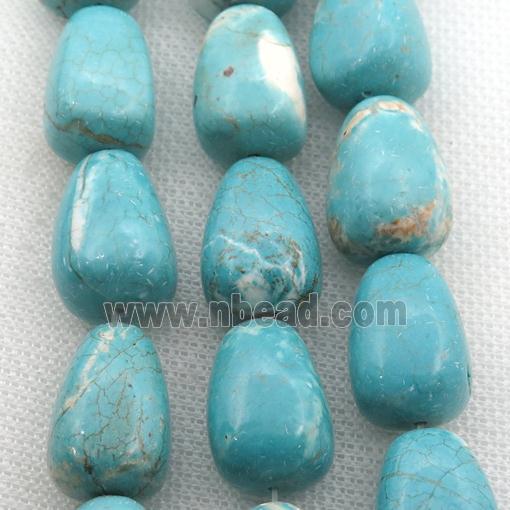 Magnesite Turquoise beads, teardrop