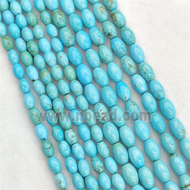 Howlite Turquoise Rice Beads Blue Dye