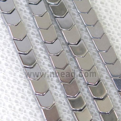 Hematite beads, platinum plated