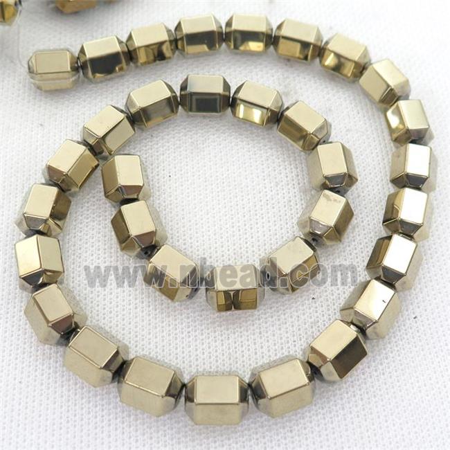 Hematite tube Beads, pyrite color