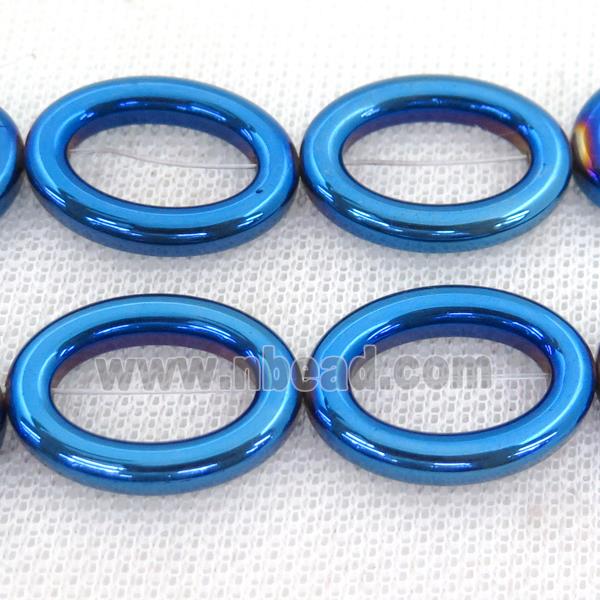 blue Hematite oval beads