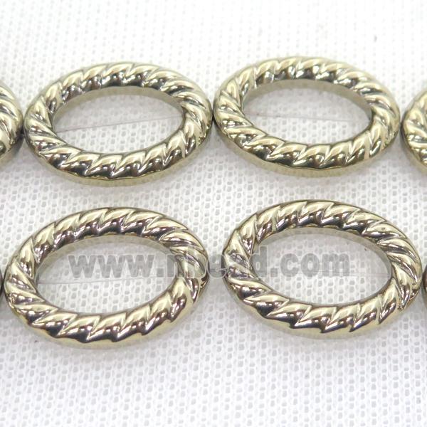 Hematite oval beads, pyrite color