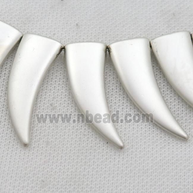 Hematite horn beads, duck silver