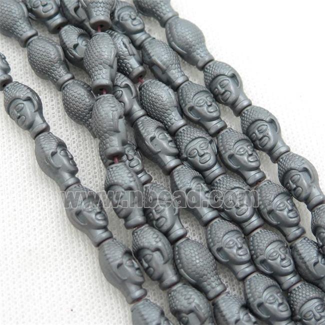 matte black Hematite buddha beads