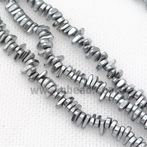 Hematite beads, platinum plated
