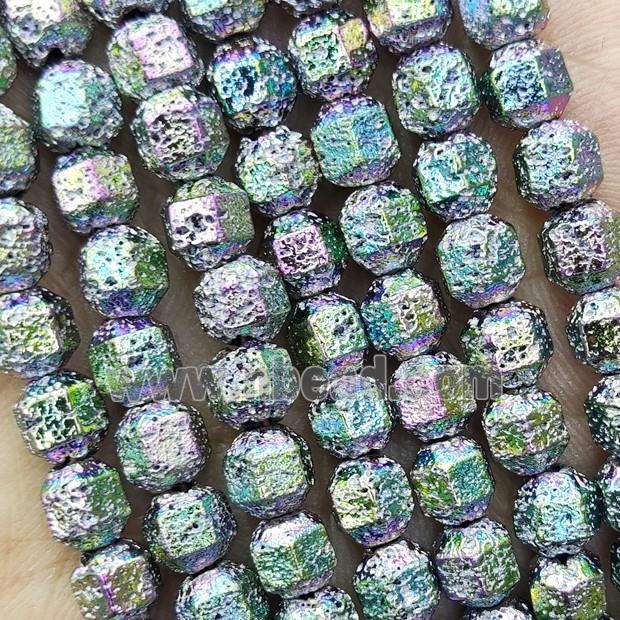 Hematite Bullet Beads Rainbow Electroplated