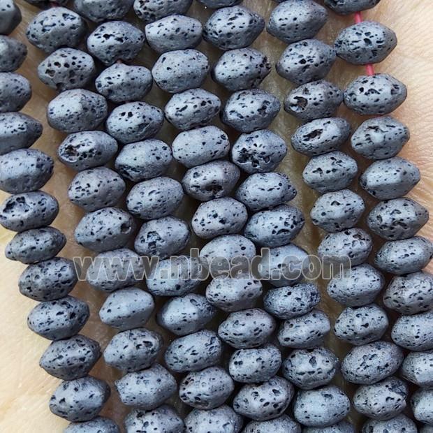 Black Hematite Rondelle Beads Hollow