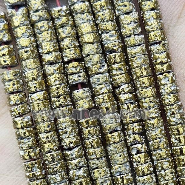 Hematite Heishi Beads Lt.gold Electroplated
