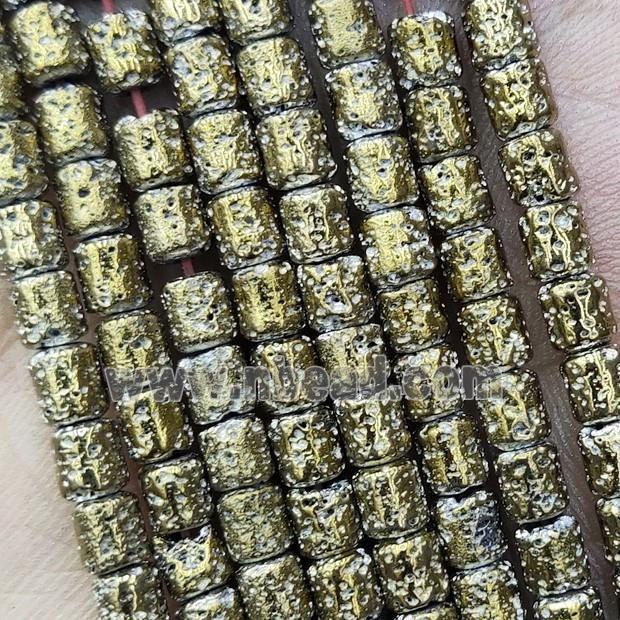Hematite Tube Beads Lt.gold Electroplated