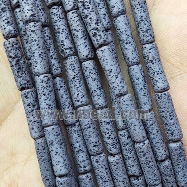 Black Hematite Column Beads Tube Hollow