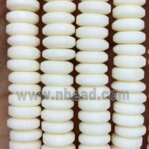white Resin heishi beads