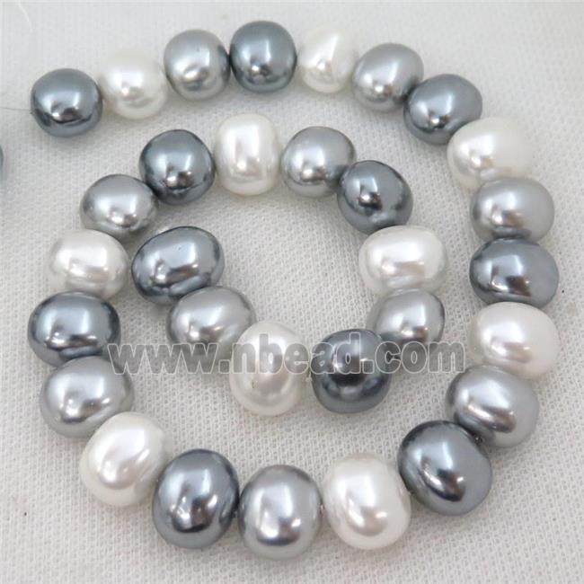 Pearlized Shell potato Beads, mix color