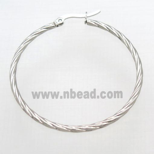 raw stainless steel Hoop Earrings