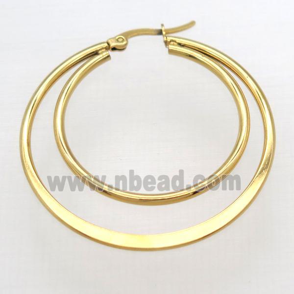 stainless steel Hoop Earrings, gold plated