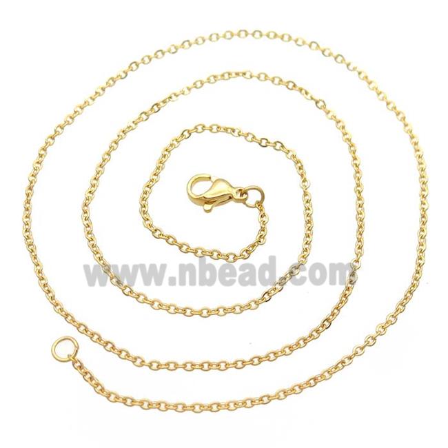 stainless steel necklace chain, gold plated