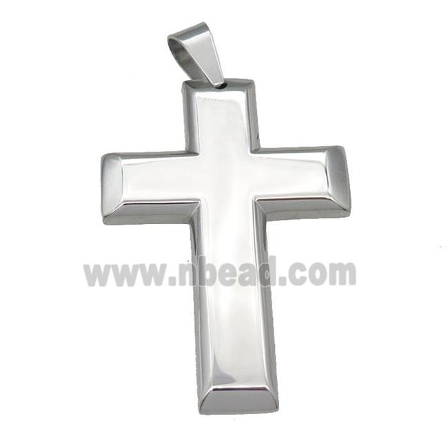 raw Stainless Steel cross pendant