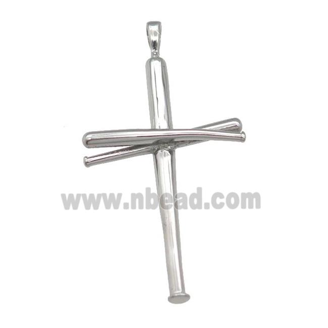 raw Stainless Steel cross pendant