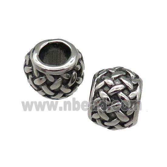 Stainless Steel Rondelle Beads Antique Silver