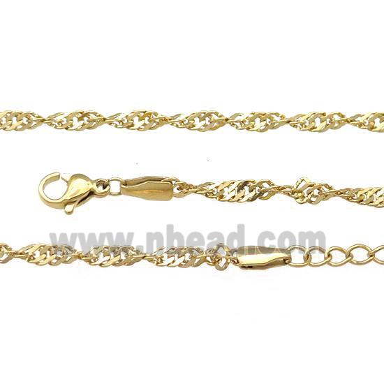 Stainless Steel Necklace Chain Gold Plated