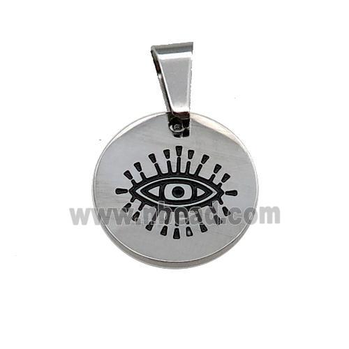 Raw Stainless Circle Eye Pendant Enamel