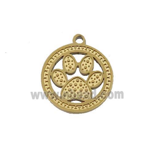 Stainless Steel Paw Charm Pendant Gold Plated