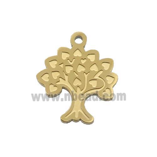 Stainless Steel Tree Pendant Gold Plated