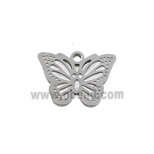 Raw Stainless Steel Butterfly Pendant