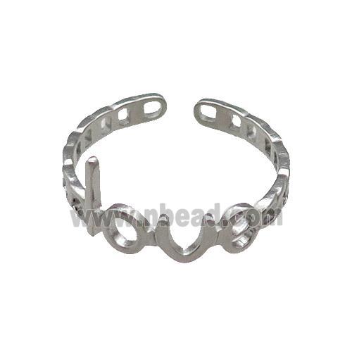 Raw Stainless Steel Ring Love