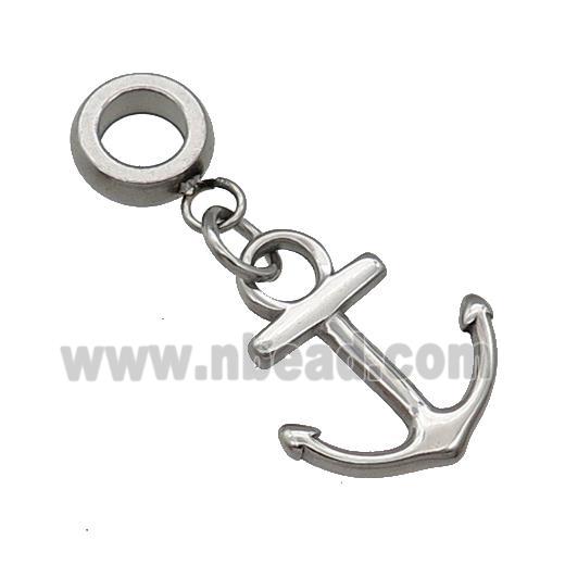 Raw Stainless Steel Anchor Pendant