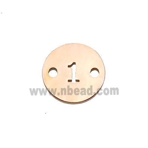 Stainless Steel Circle Number1 Connector Rose Gold