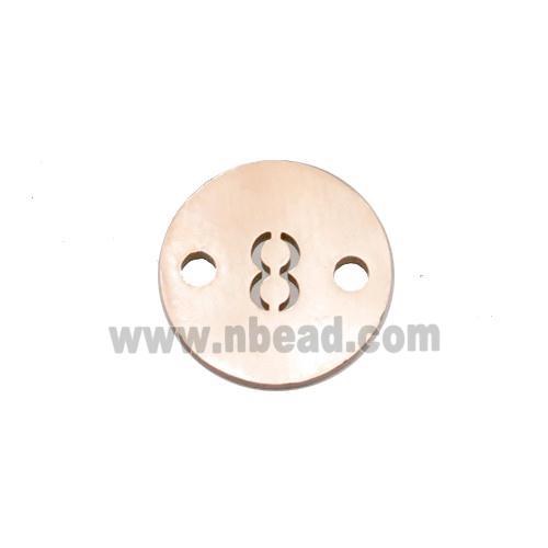 Stainless Steel Circle Number8 Connector Rose Gold