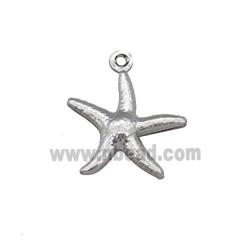 Raw Stainless Steel Starfish Pendant