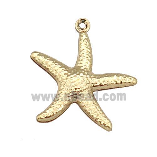 Stainless Steel Starfish Pendant Gold Plated
