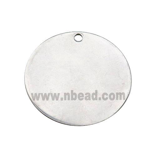 Raw Stainless Steel Circle Pendant