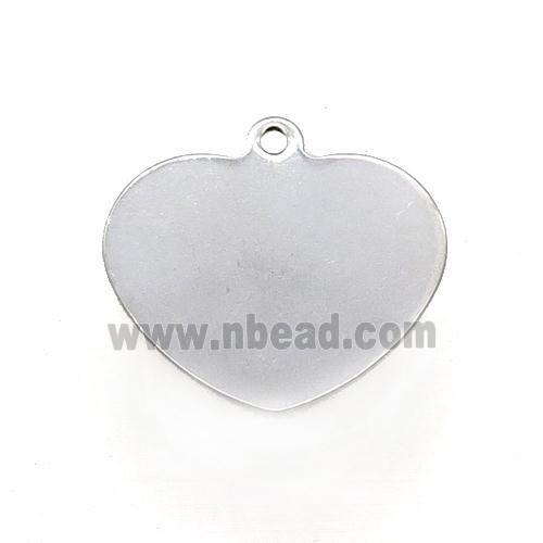 Raw Stainless Steel Heart Pendant