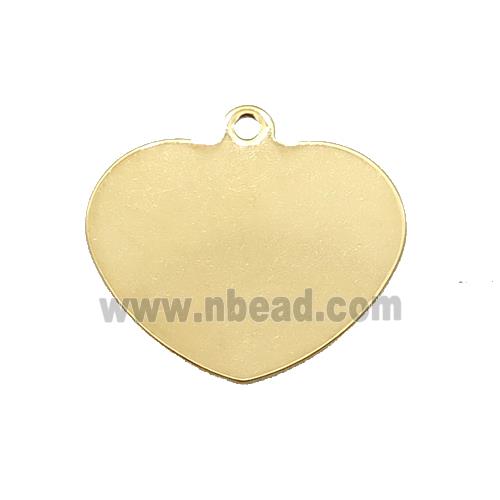 Stainless Steel Heart Pendant Gold Plated